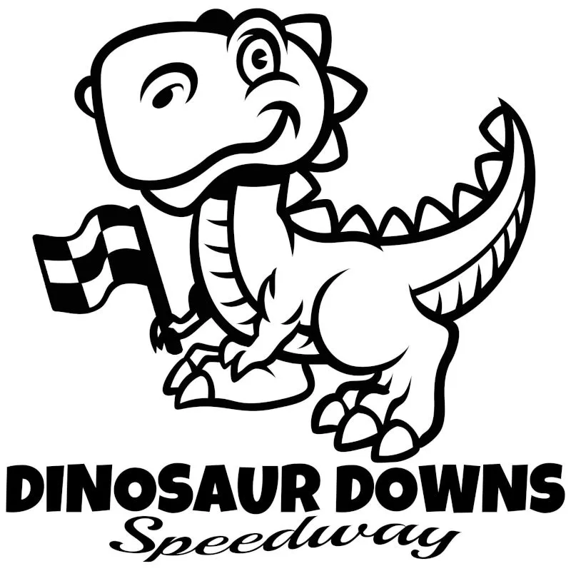Dinosaur Downs Speedway race track logo
