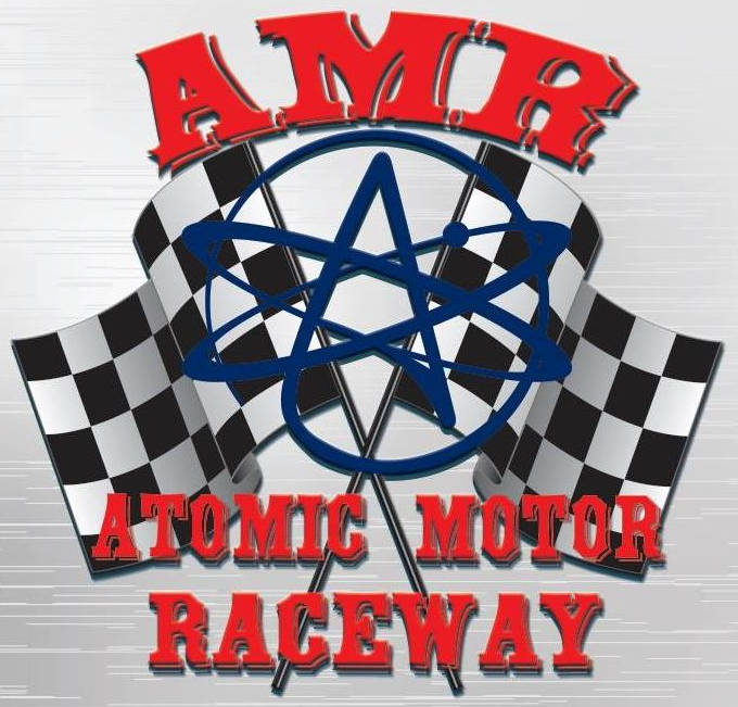 Atomic Motor Raceway race track logo